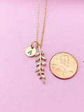 Gold Olive Branch Charm Necklace, N5729