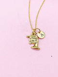 Gold Trumpet Charm Necklace, N5730