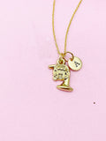 Gold French Horn Charm Necklace, N5730