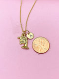 Gold French Horn Charm Necklace, N5730
