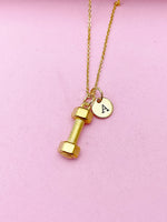 Gold Dumbbell Charm Necklace, N5731