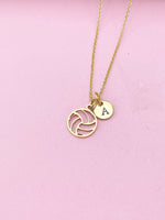 Gold Volleyball Charm Necklace, N5733