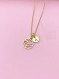 Gold Volleyball Charm Necklace, N5733