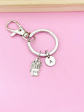 Silver French Fries Charm Keychain, Fast Food Charm, Personalized Keychain, Initial Charm, N2262