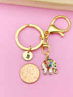 Gold Elephant Charm Keychain, Gold Elephant Charm, Animal Charm, Elephant Lover Gift, Luck Gift, Personalized Gift, Wildlife Jewelry, N1487