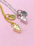 Gold or Silver Cheese Charm Necklace, Wine Lover Jewelry Gifts, N5736