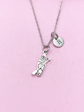 Silver Crew Oar Boat Charm Necklace, Water Sport Jewelry Gifts, N5740