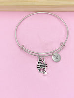 Silver Baritone Charm Bracelet, High School Senior Marching Band Jewelry Gift, N5743A