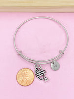 Silver Baritone Charm Bracelet, High School Senior Marching Band Jewelry Gift, N5743A