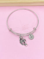 Silver Baritone Charm Bracelet, High School Senior Marching Band Jewelry Gift, N5743A