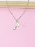 Silver Music Note Charm Necklace, N4093
