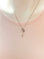 Silver Oar Charm Necklace Rowing Crew Gifts Idea Personalized Customized Made to Order, N2673