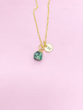 Gold Ruby in Zoisite Necklace, Natural Gemstone Jewelry N4263