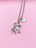 Silver Cherry Blossom Branch Charm Necklace, Peach Blossom Flower Jewelry Gift, N5745D