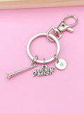 Silver Clarinet Marching Band Charm Keychain, N5763