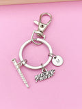 Silver Flute Marching Band Charm Keychain, Wind instrument, N5764