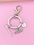 Silver Flute Marching Band Charm Keychain, Wind instrument, N5764