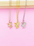 Gold Flying Eagle Charm Necklace, Silver and Rose Gold in Option, N348F