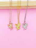 Gold Flying Eagle Charm Necklace, Silver and Rose Gold in Option, N348F