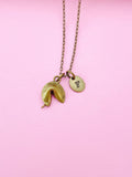 Bronze Fortune Cookie Charm Necklace, N 1751