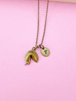 Bronze Fortune Cookie Charm Necklace, N 1751