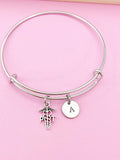 Physical Therapist Charm Bangle Bracelet, Initial Charm, PT Graduation Gift