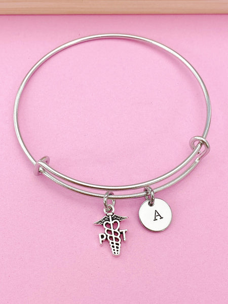Silver Physical Therapist Charm Bracelet, PT Medical Charm, Physical Therapist Graduation Gift, N5765