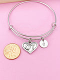 Silver Occupational Therapist Charm Bracelet, OT Heart Charm, Graduation Gift, Occupational Therapist Student Gifts, N1351B