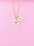 Gold Snowflake Charm Necklace, 18K Gold Plated Snowflake Charm, N2183