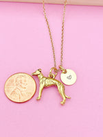 Gold Greyhound Charm Necklace, Greyhound Charm, Greyhound Jewelry, Pet Gift, Personalized Gift, Christmas Gift, N486
