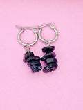 Silver Obsidian Earrings, Natural Gemstone Jewelry, N3973A