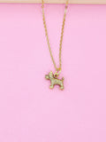 Gold Terrier Dog Charm Necklace, Pet Jewelry