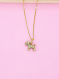 Gold Terrier Dog Charm Necklace, Pet Jewelry