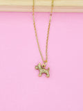 Gold Terrier Dog Charm Necklace, Pet Jewelry