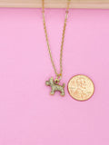 Gold Terrier Dog Charm Necklace, Pet Jewelry