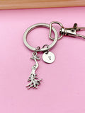Silver Phoenix Charm Keychain, Bird Jewelry Gift, N2875B