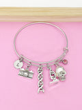 Crime Scene Investigation Bangle, DNA, Microscope, Camera, Forensic Science Specialist, Scientist Gift, Doctor Gift, Researcher Gift, N4757
