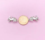 Silver Rabbit Charm Keychain, Rabbit Aninal Charm, Farmer Pet Jewelry Gift, N5747A