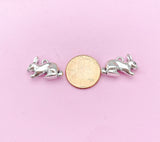 Silver Rabbit Charm Keychain, Rabbit Aninal Charm, Farmer Pet Jewelry Gift, N5747A