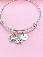 Silver Rabbit Charm Bracelet, Rabbit Animal Charm, Farmer Pet Jewelry Gift, N5747B