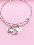 Silver Rabbit Charm Bracelet, Rabbit Animal Charm, Farmer Pet Jewelry Gift, N5747B