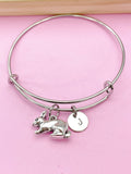 Silver Rabbit Charm Bracelet, Rabbit Animal Charm, Farmer Pet Jewelry Gift, N5747B