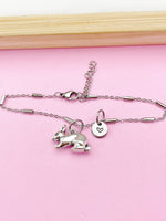 Silver Rabbit Charm Bracelet, Rabbit Animal Charm, Farmer Pet Jewelry Gift, N5747C