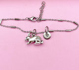 Silver Rabbit Charm Bracelet, Rabbit Animal Charm, Farmer Pet Jewelry Gift, N5747C