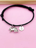 Silver Rabbit Charm Bracelet, Rabbit Animal Charm, Farmer Pet Jewelry Gift, N5747D