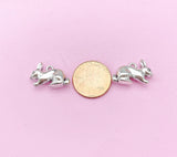 Silver Rabbit Charm Bracelet, Rabbit Animal Charm, Farmer Pet Jewelry Gift, N5747E