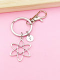 Silver Atom Charm Keychain, Science Teacher Gift, Scientists Biology Researcher Chemistry Gift, N2568