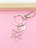 Silver Atom Charm Keychain, Science Teacher Gift, Scientists Biology Researcher Chemistry Gift, N2568