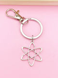 Silver Atom Charm Keychain, N2568A