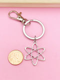 Silver Atom Charm Keychain, N2568A